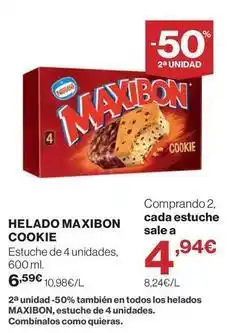 El Corte Inglés Nestlé - helado maxibon cookie oferta
