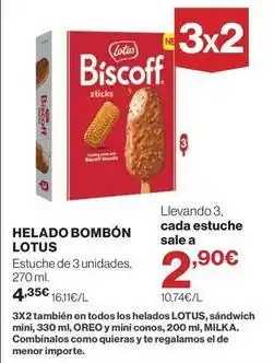 El Corte Inglés Lotus - helado bombón oferta