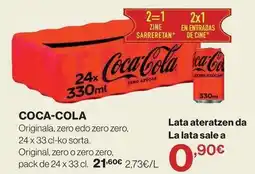 El Corte Inglés Coca-cola - originala, zero edo zero zero oferta