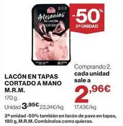 El Corte Inglés Mrm - lacón en tapas cortado a mano oferta