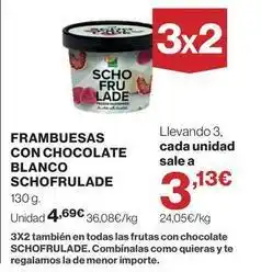 El Corte Inglés Blanco - frambuesas con chocolate oferta