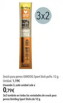 El Corte Inglés Free - snack para perros sport stick pollo oferta