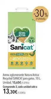 El Corte Inglés Natura - arena aglomerante activa recycled para gatos oferta