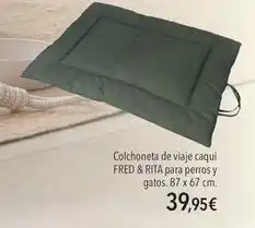 El Corte Inglés Rita - colchoneta de viaje caqui para perros y gatos oferta
