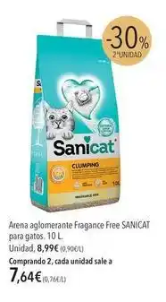 El Corte Inglés Saniclin - arena aglomerante fragance free para gatos oferta