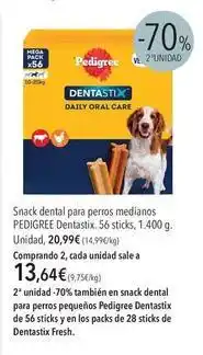 El Corte Inglés Pedigree - snack dental para perros medianos oferta