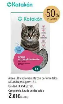 El Corte Inglés Katakán - arena ultra aglomerante con perfume talco para gatos oferta