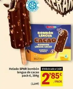 SPAR Spar - helado bombon lengua de cacao oferta