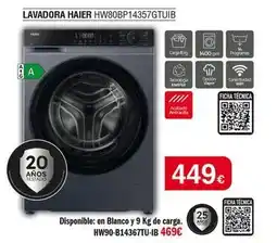 Milar Haier - lavadora hw80bp14357gtubi oferta