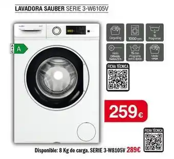 Milar Sauber - lavadora serie 3-w6105v oferta