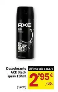 SPAR Axe - desodorante black spray oferta