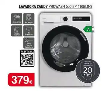 Milar Candy - lavadora prowash 550 bp 410bl8-s oferta