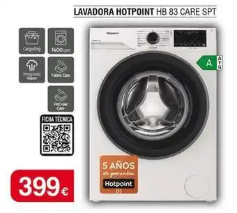 Milar Hotpoint - lavadora hb 83 care spt oferta