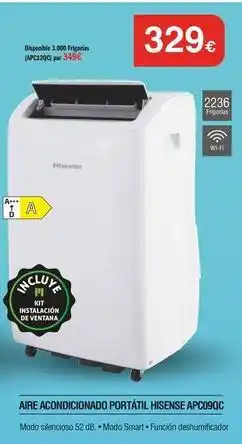 Milar Hisense - aire acondicionado portatil apc9090c oferta