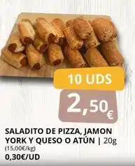 Supermercados MAS Saladito de pizza, jamon york y queso o atun oferta