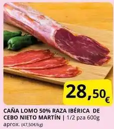 Supermercados MAS Nieto martín - caña lomo 50% raza ibérica de cebo oferta