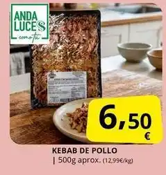Supermercados MAS Anda - kebab de pollo oferta