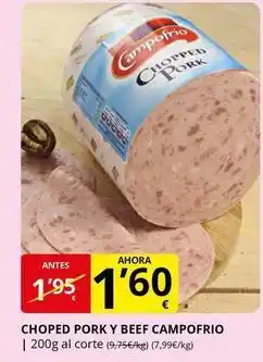 Supermercados MAS Campofrío - choped pork y beef oferta