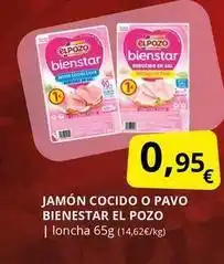 Supermercados MAS Elpozo - jamón cocido o pavo bienstar oferta