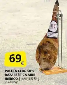 Supermercados MAS Aire - paleta cebo 50% raza ibérica ibérico oferta