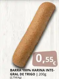 Supermercados MAS Barra 100% harina inte-gral de trigo oferta
