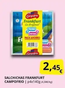 Supermercados MAS Campofrío - salchichas frankfurt oferta