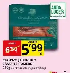 Supermercados MAS Anda - chorizo jambuguito sanchez romero oferta