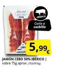 Supermercados MAS Mas - jamon cebo 50% iberico oferta