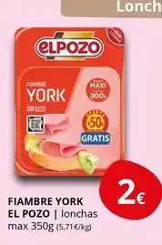 Supermercados MAS Elpozo - fiambre york oferta