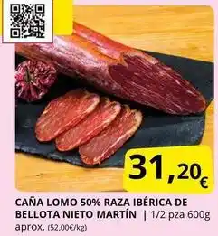 Supermercados MAS Nieto martín - caña lomo 50% raza ibérica de bellota oferta