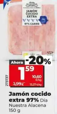 Dia Dia nuestra alacena - jamon cocido extra 97% oferta