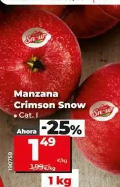 Dia Manzana crimson snow oferta