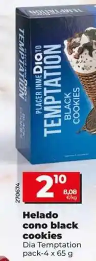 Dia Dia temptation - helado cono black cookies oferta