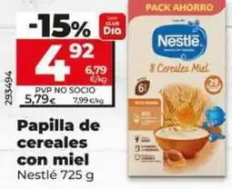 Dia Nestlé - papilla de cereales con miel oferta