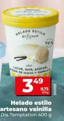 Dia Dia temptation - helado estilo artesano vainilla oferta