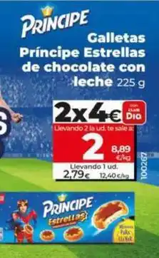 Dia Lu - galletas principe estrellas de chocolate con leche oferta