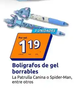 Action Boligrafos de gel borrables oferta