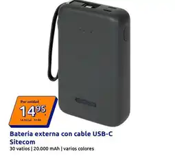 Action Sitecom - batería externa con cable usb-c oferta
