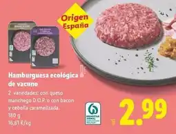 Lidl Hamburguesa ecologica de vacuno oferta