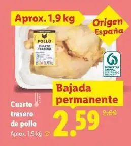 Lidl Cuarto trasero de pollo oferta