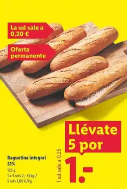 Lidl Baguetina integral oferta
