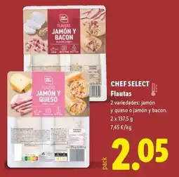 Lidl Chef select - flautas jamon y queso oferta