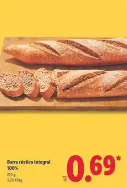 Lidl Barra rústica integral 100% oferta