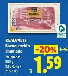 Lidl Realvalle - bacon cocido ahumado oferta