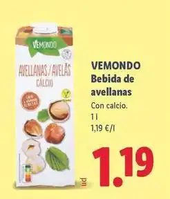 Lidl Vemondo - bebida de avellanas oferta