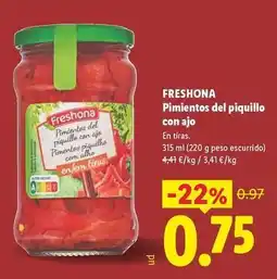Lidl Freshona - pimientos del piquillo con ajo oferta