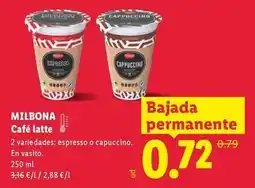 Lidl Milbona - cafe latte oferta