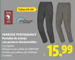 Lidl Parkside performance - pantalon de trabajo con pernera desmontables oferta