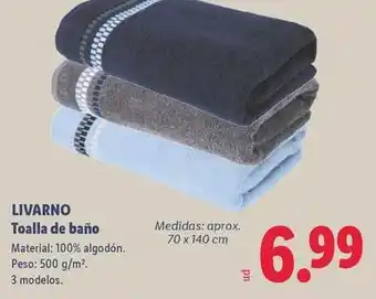 Lidl Livarno - toalla de bano oferta