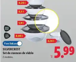 Lidl Silvercrest - set de cuencos de vidrio oferta